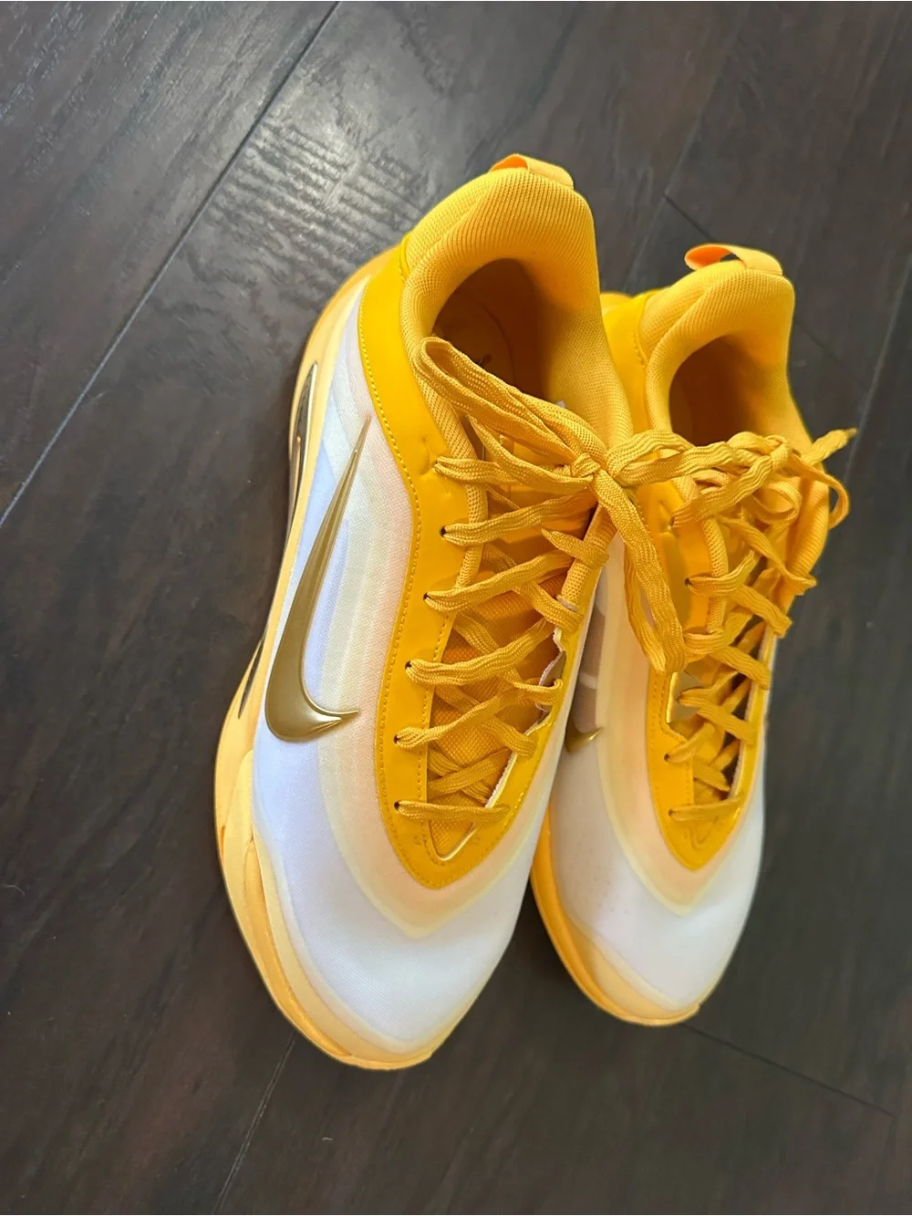 Nike Kids Yellow and Gold Swoosh Sneakers